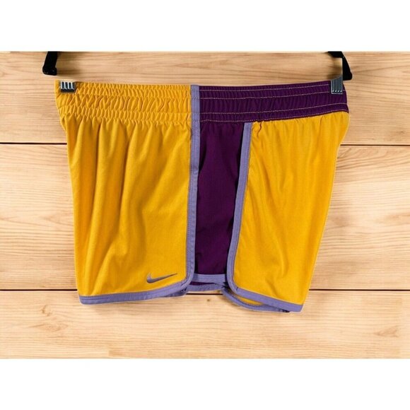 Nike Womens 3.5 Inch Fly Knit Training Shorts Orange Purple 613595 807 size S - Picture 1 of 13
